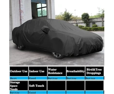 Uxcell 3xl automobilio uždangalas, neperšlampamas, skirtas visoms oro sąlygoms, pilnas garažas, apsauga nuo lietaus ir saulės, universalus, skirtas sedanui, 490 x 180 x 160 cm