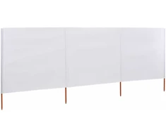 Uždanga nuo vėjo, 3 plokštės, smėlio balta, 400x80cm, audinys