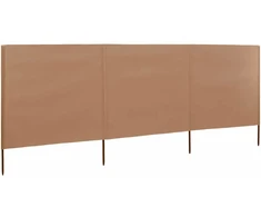 Uždanga nuo vėjo, 3 plokštės, taupe spalvos, 400x80cm, audinys