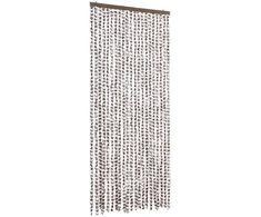 Užuolaida nuo vabzdžių, taupe ir balta, 90x220cm, šenilis