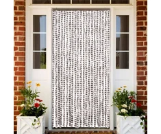 Užuolaida nuo vabzdžių, taupe ir balta, 90x220cm, šenilis