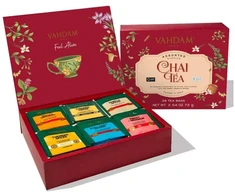 Vahdam, chai arbatos rinkinys (6 skoniai, 36 arbatos pakeliai) | indiškos masala chai arbatos mišiniai | ilgų lapelių piramidės formos arbatos pakelių rinkinys | dovanos moterims / vyrams