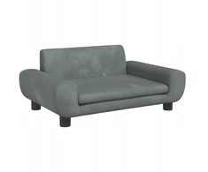 Vaikiška aksominė sofa, 70x45x33 cm, tamsiai pilka