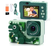 Vaikiška kamera, vaikų diena, atgal į mokyklą, gimtadienio dovanos berniukams 3 4 5 6 8 7 9 10 11 12 metų, 32 gb 1080p hd skaitmeninė kamera, berniukų kamera, dinozauras vaikiškas žaislas