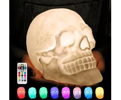 Vaikiška naktinė lemputė, usb įkraunama spalvinga kaukolės galvos pliaukštelėjimo lempa su nuotolinio valdymo naktine lempute, halloween led kaukolės šviesos baro stalo dekoracijos šauni gimtadienio staigmena dekoratyvinė dovana