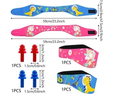 Vaikiška plaukimo galvos juosta, 2 dalių neopreno plaukimo juosta, plaukimo galvos juostos su velcro užsegimu, plaukimo galvos juosta suaugusiems, ausų apsauga, vandeniui atspari galvos juosta vaikams, suaugusiems (m dydis)