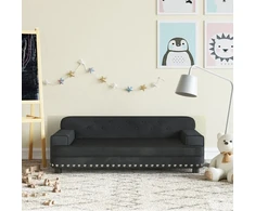 Fotelis Vaikiška sofa, juodos spalvos, 90x53x30cm, aksomas