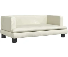 Fotelis Vaikiška sofa, kreminės spalvos, 80x45x30cm, aksomas