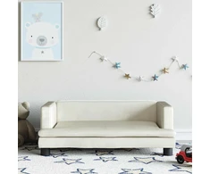 Fotelis Vaikiška sofa, kreminės spalvos, 80x45x30cm, aksomas