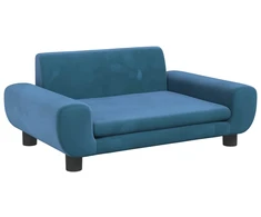 Fotelis Vaikiška sofa, mėlynos spalvos, 70x45x33cm, aksomas