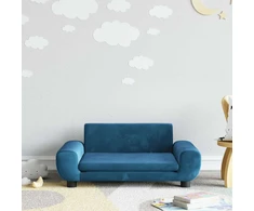 Fotelis Vaikiška sofa, mėlynos spalvos, 70x45x33cm, aksomas