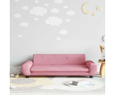 Fotelis Vaikiška sofa, rožinės spalvos, 100x54x33cm, aksomas