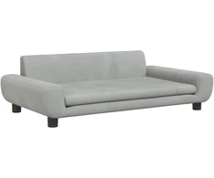 Fotelis Vaikiška sofa, šviesiai pilkos spalvos, 100x54x33cm, aksomas
