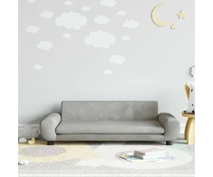 Fotelis Vaikiška sofa, šviesiai pilkos spalvos, 100x54x33cm, aksomas