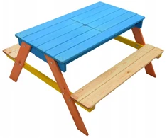 Vaikiškas pikniko rinkinys su medinėmis talpomis