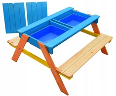 Vaikiškas pikniko rinkinys su medinėmis talpomis
