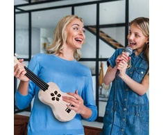 Vaikiškas ukulele 21 colio „pasidaryk pats“ ukulele, natūralaus medžio „pasidaryk pats“ ukulele rinkinys, pradedantiesiems, mėgėjams, vaikams, suaugusiems, nešiojamas 4 stygų ukulele, lengvas surinkimas