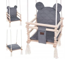 Vaikiškos sūpynės namams Bear 3in1 - Graphite - dovana