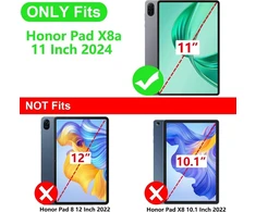 Vaitasy dėklas, skirtas Honor Pad X8a 11 colių 2024 verslui, Pu odinis apsauginis planšetinio kompiuterio dėklas, skirtas Honor Pad X8a su kortelių lizdu, rožinio aukso spalvos