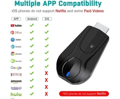 Vaizdo grotuvas Belaidis ekrano adapteris 5g/2.4g, 4k wifi nešiojamas ekrano imtuvas 1080p hdmi ekrano veidrodinis atspindys, suderinamas su telefonu, televizoriumi, projektoriumi, palaiko miracast airplay dlna (5g)
