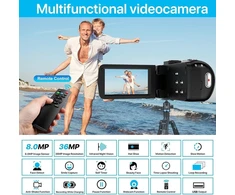 Vaizdo kamera 1080p 30fps 36mp tinklaraščių kamera, skirta „youtube“, skaitmeninė vaizdo kamera su Ir naktiniu matymu, 3,0 colių Ips ekranas, 16x skaitmeninis priartinimas, skaitmeninis fotoaparatas su nuotolinio valdymo pulteliu, 2