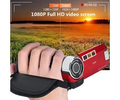 Vaizdo kamera, retro vaizdo kamera-vaizdo kamera, 270° pasukama skaitmeninė vaizdo kamera vaizdo dv kamera tv 720p didelės raiškos išvestis vakarėliui lauke iškylai stovyklavimui (eu raudona)