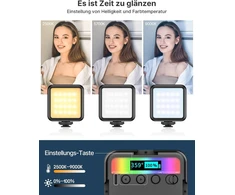 Vaizdo šviestuvas rgb, ulanzi vl49 led vaizdo šviestuvas su 2000 mah baterija, maža pritemdoma kameros lemputė 2500k-9500k, magnetai nugaroje, kompaktiška foto lemputė makro fotografijai, produktų fotografijai ir youtube tinklaraščiams