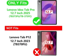 Vakarey dėklas, skirtas Lenovo Idea Tab Pro, su rašiklio laikikliu, itin plonas išmanusis dėklas, skirtas Lenovo Tab Pro 12.7 colių 2025, juodas
