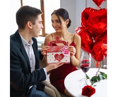 Valentino dienos dovanų dėžutės, raudonos širdelės, 4 vnt. (12)