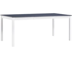 Valgom. stalas, balt. ir pilk. sp., 180x90x73cm, puš. med. mas.