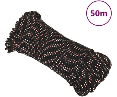 Valties virvė, juodos spalvos, 3mm, 50m, polipropilenas