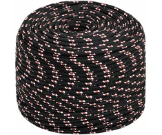 Valties virvė, juodos spalvos, 8mm, 25m, polipropilenas