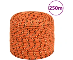 Valties virvė, oranžinės spalvos, 10mm, 250m, polipropilenas