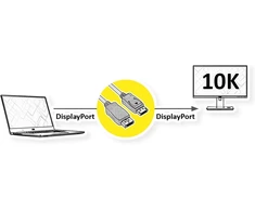Value Displayport kabelis, v2.1, 10k, Dp St - St, juodas, 2 m
