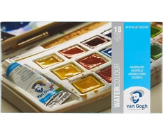 Van Gogh akvareliniai dažai dovanų dėžutėje - 18 indelių + 2 tūbelės