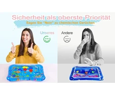 Vandens kilimėlis kūdikiams be Bpa I Encovy vandens žaidimų kilimėlis Aqua Mat Vanduo Baby I pripučiamas pilvo laiko kilimėlis kūdikiams nuo 3, 6, 9 mėnesių I žaislinis kilimėlis pilvo padėčiai, užpildomas kilimėlis, 66 x 50 cm