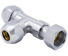 Varioan 10360 3/8" žalvarinis T-formos jungiklis, chromuotas