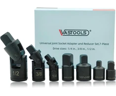 Vastools universalios jungties rinkinys 6,3 mm (1/4), 10 mm (3/8), 12,5 mm (1/2), terkšlės adapterių rinkinys nuo 1/4 colio iki 3/8 colio, nuo 3/8 colio iki 1/4 colio, nuo 3/8 colio iki 1/2 colio, nuo 1/2 colio iki 3/8 colio terkšlėms, galvutėms