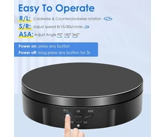 Objektyvas Vayotoy Elektrinis Pasukamas Stalas, 360 Laipsnių Pasukamas Stalas, Elektrinis 6 Colių/14.6 cm, 10 kg, Mažas Elektrinis Pasukamas Stalas su 6 Fono Popieriais, Usb Įkrovimas Ekspozicijai ir Fotografijai (Ekspozicinė prekė)