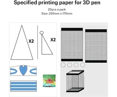 Vbestlife 20 vienetų 3d popieriniai trafaretų rinkiniai, popieriaus formos, 3d rašiklis, skirtas 3d spausdinimo rašikliams, 3d rašikliai, modeliai vaikams, „pasidaryk pats“, balti