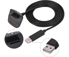 Vbestlife usb įkrovimo laidas, 1.5m belaidžio žaidimų valdiklio greito įkrovimo laidas, skirtas 360 (juodas)