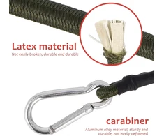 Vbnzbk Įtempimo elastinė juosta su karabinu, 30 cm įtempimo elastinė juosta su kabliu, plėtiklis su kabliu, plėtiklis su karabinu, bagažo įtempiklis, juodas guminis laidas lauko stovyklavimui dviračiu