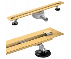 Vcx linijinis dušo latakas super slim pasukamas auksinis 90 cm