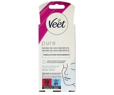 Veet Pure veido depiliaciniai vaško pleistrai, 20 vnt.