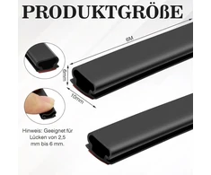 Vegcoo sandarinimo juosta 10 x 6 mm, lipni, 12 m durų sandariklis, lipni triukšmo mažinimui, juoda sandarinimo juosta, lipni, vandeniui atspari, trinčiai atspari sandarinimo juosta durims ir langams (12, juoda)