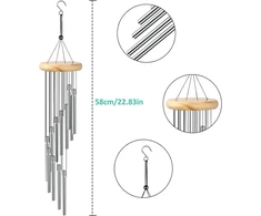 Vėjo varpeliai sodui ir balkonui, 58 cm, 12 vamzdelių
