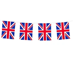 Vėliavėlės "union Jack", 10m, plastikinės girliandos Didžiosios Britanijos tema