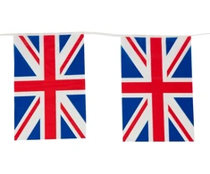 Vėliavėlės "union Jack", 10m, plastikinės girliandos Didžiosios Britanijos tema