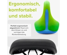 Velmia dviračio balnelis 100% atsparus vandeniui, vientisas ir ergonomiškas dizainas - patogus dviračio balnelis vyrams ir moterims, idealus e-dviračiams, trekking ir miesto, taip pat kalnų dviračiams, balnelis