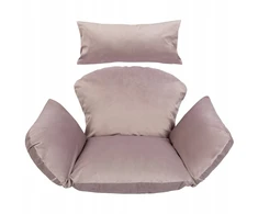 Velvetiniai pagalvėlės foteliui, pakabinamam kokonui, komplektas, velvetas, purvina rožinė